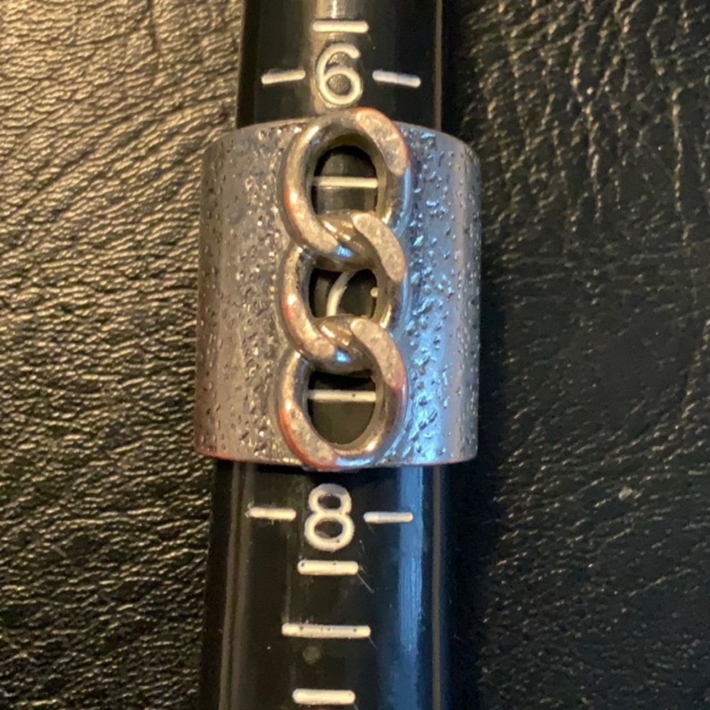 Heavy Thick Silver Chain Ring - image 2